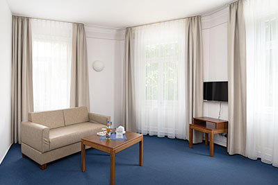 Ein Villa-Deluxezimmer im Hotel Sailer's Villa in Rottweil